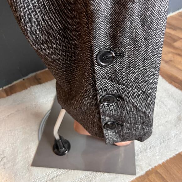 Talbots New With Tag Cropped Wide Leg Pants 12 Herringbone Wool Blend Preppy - Picture 6 of 7